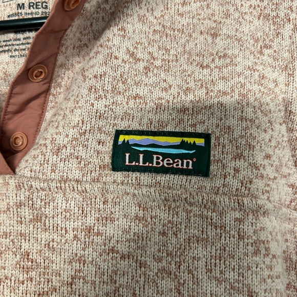 L.L. Bean Pink Marled Sweater with Button Detail - Picture 3 of 4